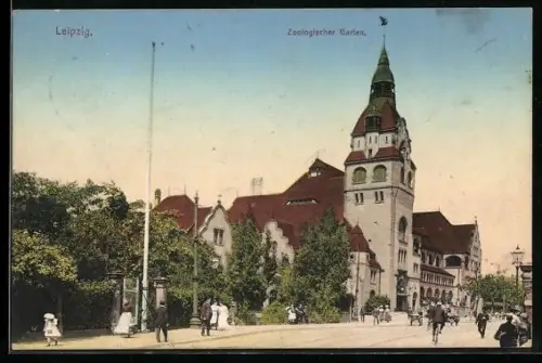 AK Leipzig, Zoologischer Garten, Eingang