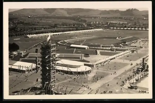 AK Stuttgart, 15. Deutsches Turnfest 1933, Fliegeraufnahme des Festplatzes
