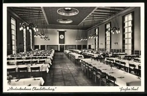 AK Berlin-Charlottenburg, Studentenhaus Charlottenburg, Grosser Saal mit 