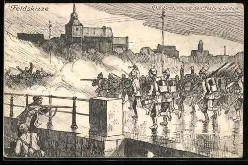 AK Die Erstürmung der Festung Lüttich