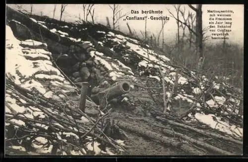 AK Das berühmte Conflans-Geschütz, Marinegeschütz der Franzosen