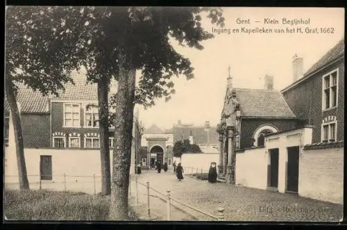AK Gent, Klein Begijnhof, Ingang en Kapelleken van het H. Graf