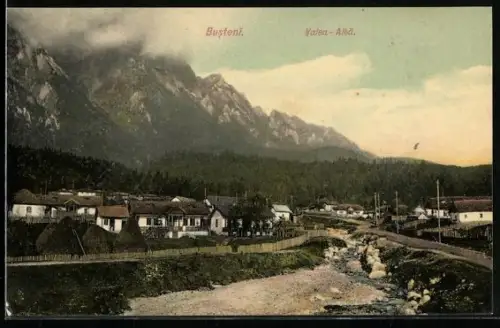 AK Busteni, Valea-Alba, Ortspartie am Fluss