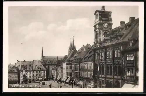 AK Eger, Platz mit Geschäften