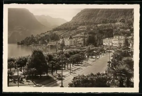 AK Lugano, Paradiso, Ortspartie aus der Vogelschau