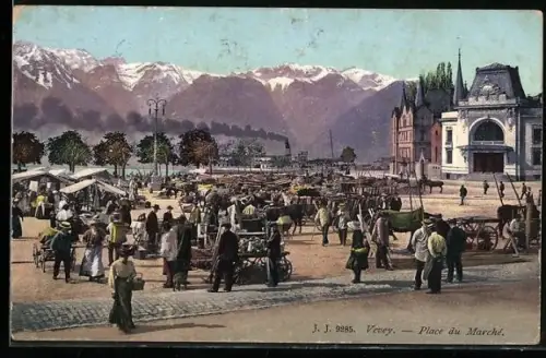AK Vevey, Place du Marché