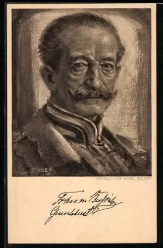 AK Portrait des Heerführers Freiherr v. Bissing in Uniform