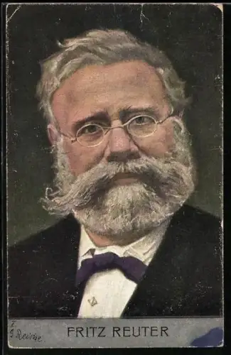 AK Fritz Reuter, Kopfportrait