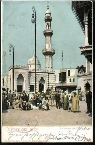 AK Düsseldorf, Industrie- und Gewerbe-Ausstellung 1902, Arabisches Dorf