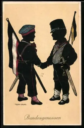 Künstler-AK Alwin Freund: Bundesgenossen, Soldaten des Zweibunds