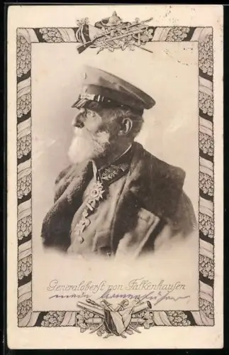 AK Portrait Generaloberst von Falkenhausen in Uniform mit vielen Orden