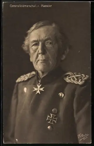 AK Portrait Generalfeldmarschall von Haeseler in Uniform mit Orden