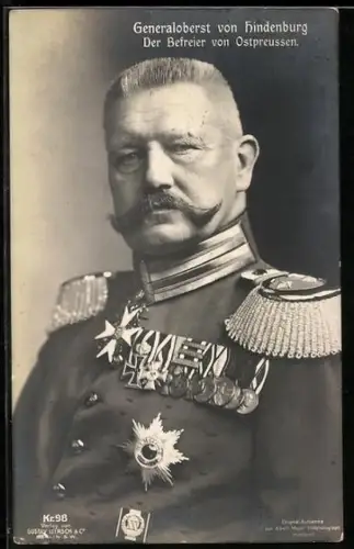 AK Portrait vom Generaloberst Paul von Hindenburg