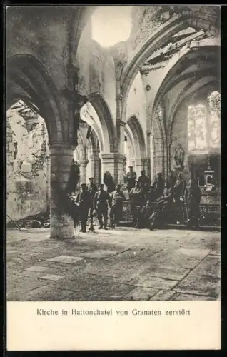 AK Hattonchatel, Soldatenbild in der Kirche