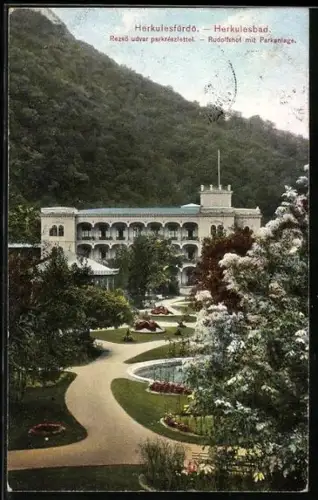 AK Herkulesbad, Rudolfshof mit Parkanlage
