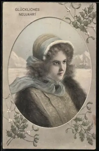 Künstler-AK Brüder Kohn (B.K.W.I) Nr. 2698-4: Dame in Winterkleidung