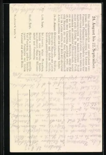 AK Sternzeichen Jungfrau