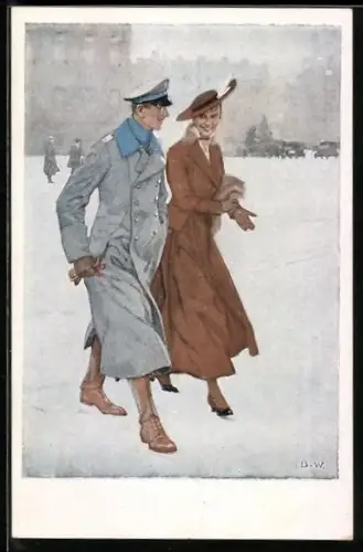 Künstler-AK Brynolf Wennerberg: Renommierbummel, Soldatenliebe