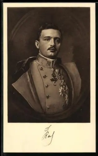 AK Portrait Kaiser Karl I. von Österreich in Uniform mit Orden