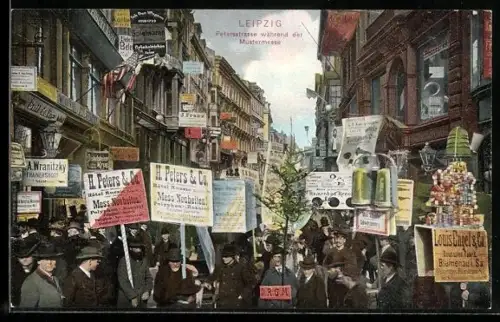 AK Leipzig, Petersstrasse während der Engros-Messe
