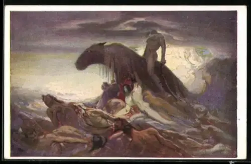 Künstler-AK Wally Fialkowska: Schicksal, allegorisches Motiv