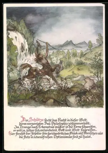 AK Des Schicksals Bahn ziehen ewige Sterne, Sternzeichen Schütze, Astrologie, Horoskop