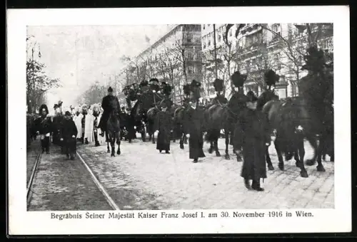 AK Wien, Begräbnis Kaiser Franz Josef I. von Österreich am 30. November 1916, Prozession