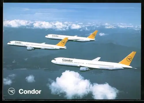 AK Boeing 767 u. 757 im Formationsflug, Condor