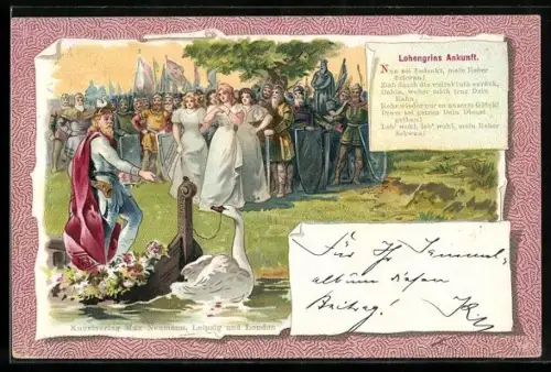 AK Lohengrins Ankunft - Nun sei bedankt, mein lieber Schwan..., Parsival
