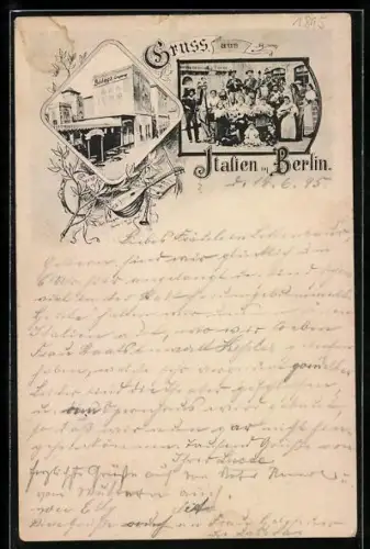 Vorläufer-AK Berlin, 1895, Bodega Company, Italienisches Restaurant, Friedrichstrasse 174