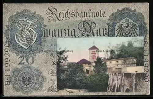 AK Augsburg, Partie am Roten Tor, Geldschein