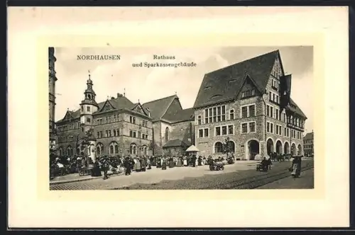 AK Nordhausen, Rathaus und Sparkassengebäude
