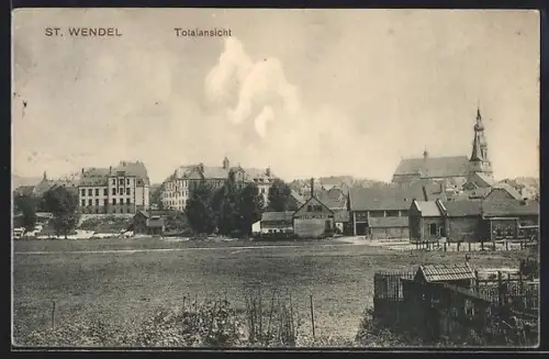 AK St. Wendel, Totalansicht mit Kirche