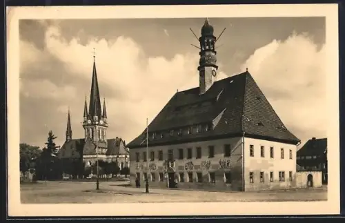 AK Neustadt i. Sa., Rathaus, Jakobikirche