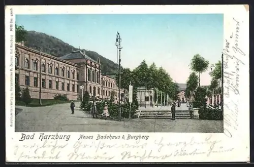 AK Bad Harzburg, Neues Badehaus & Burgberg