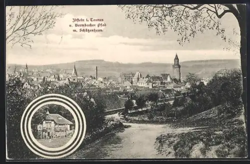 AK Idstein / Taunus, Gasthaus Schützenhaus, Ortsansicht vom Bernbacher Pfad gesehen