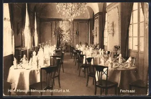 AK Frankfurt a. M., Innenansicht des Hotels Metropol