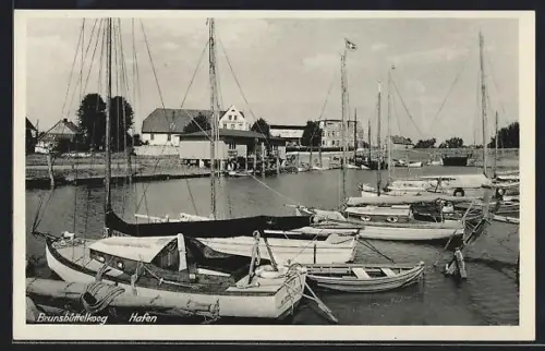 AK Brunsbüttelkoog, Hafen mit Segelbooten