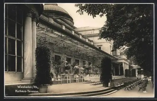 AK Wiesbaden /Rh., Kurhaus-Terrasse