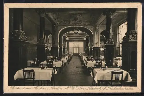 AK Berlin, Restaurant Tucher, Inh. Willy Bollinger, Speisesaal, Friedrichstrasse