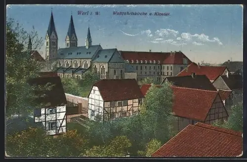 AK Werl i. W., Wallfahrtskirche u. Kloster