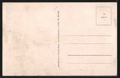 AK St. Wendel, Rathaus mit Schlossstrasse