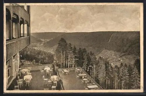 AK Wildbad /Schwarzwald, Fernsicht von den Terrassen des Sommerberg-Hotels