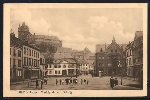 AK Diez a. Lahn, Marktplatz mit Schloss