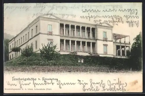 AK Ludwigshöhe b. Edenkoben, Gebäude mit Arkadenbalkon