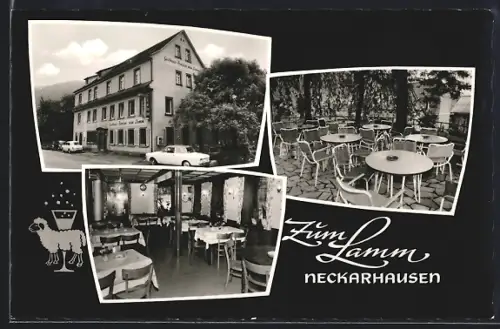 AK Neckarhausen bei Eberbach, Gasthaus und Pension Zum Lamm, Bes. Berner Lipponer