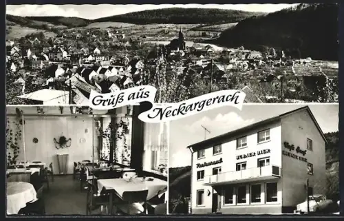 AK Neckargerach, Ortsansicht, Café-Restaurant Haaf, Hauptstrasse 1a