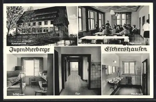 AK Eschershausen, Jugendherberge, Aussenansicht, Tagesraum, Flur