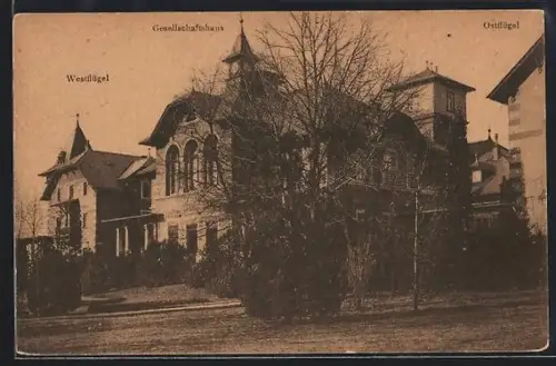 AK Coswig i. Sa., Heilstätte Lindenhof, Gesellschaftshaus, Westflügel