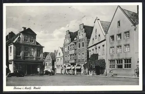AK Rheine i. Westf., Markt mit Löwenapotheke